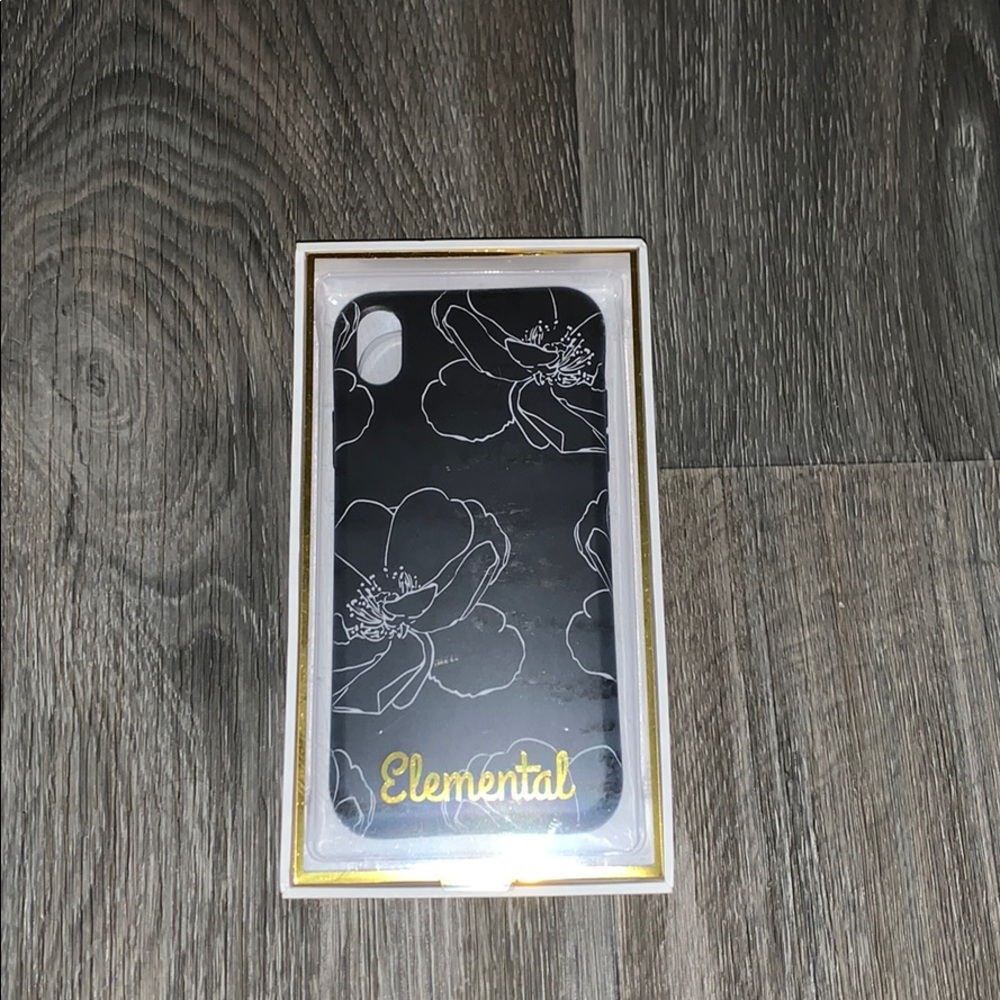 📱 Black Minimal Floral iPhone XR Case 📱